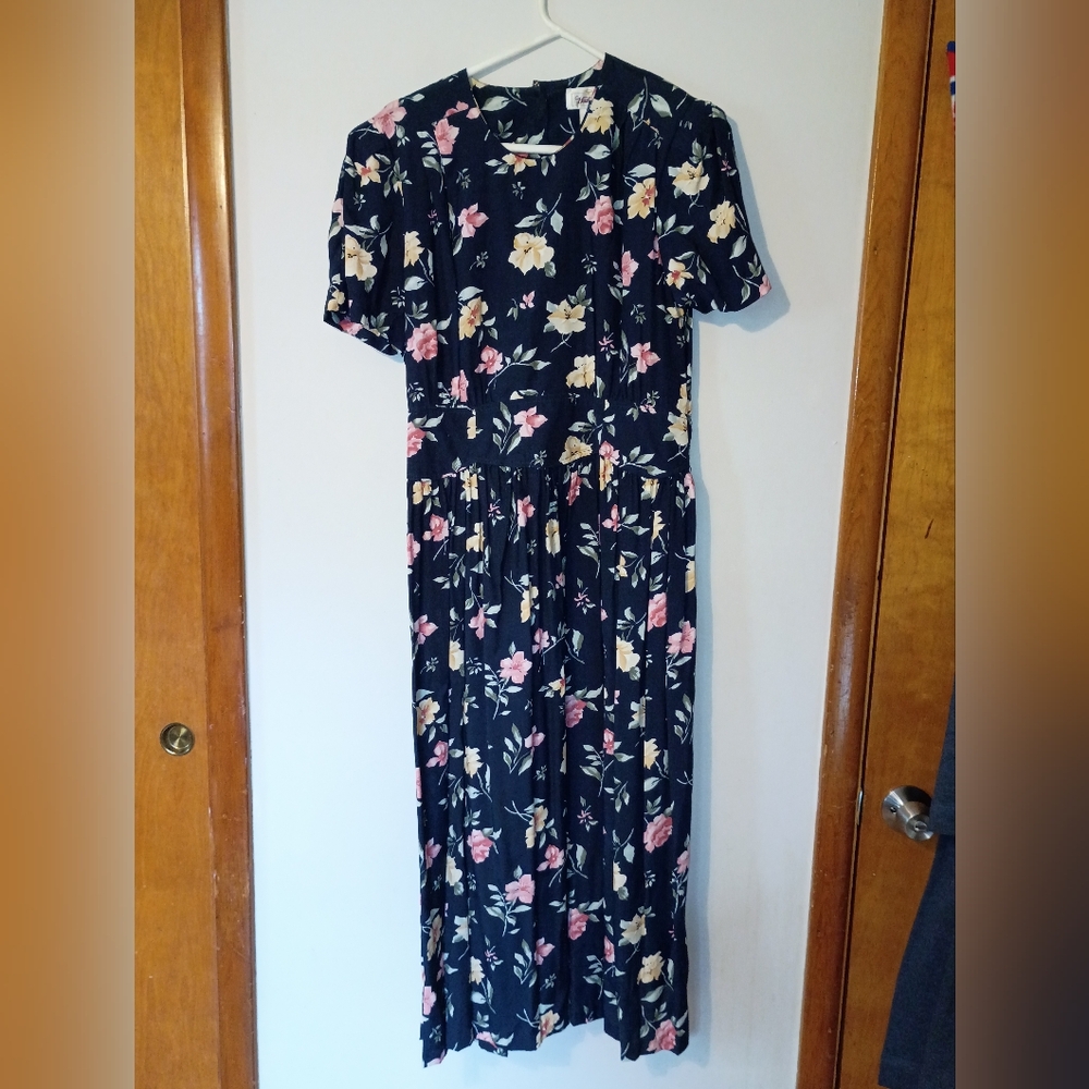 Worthington Blue Puff Sleeve Sundress